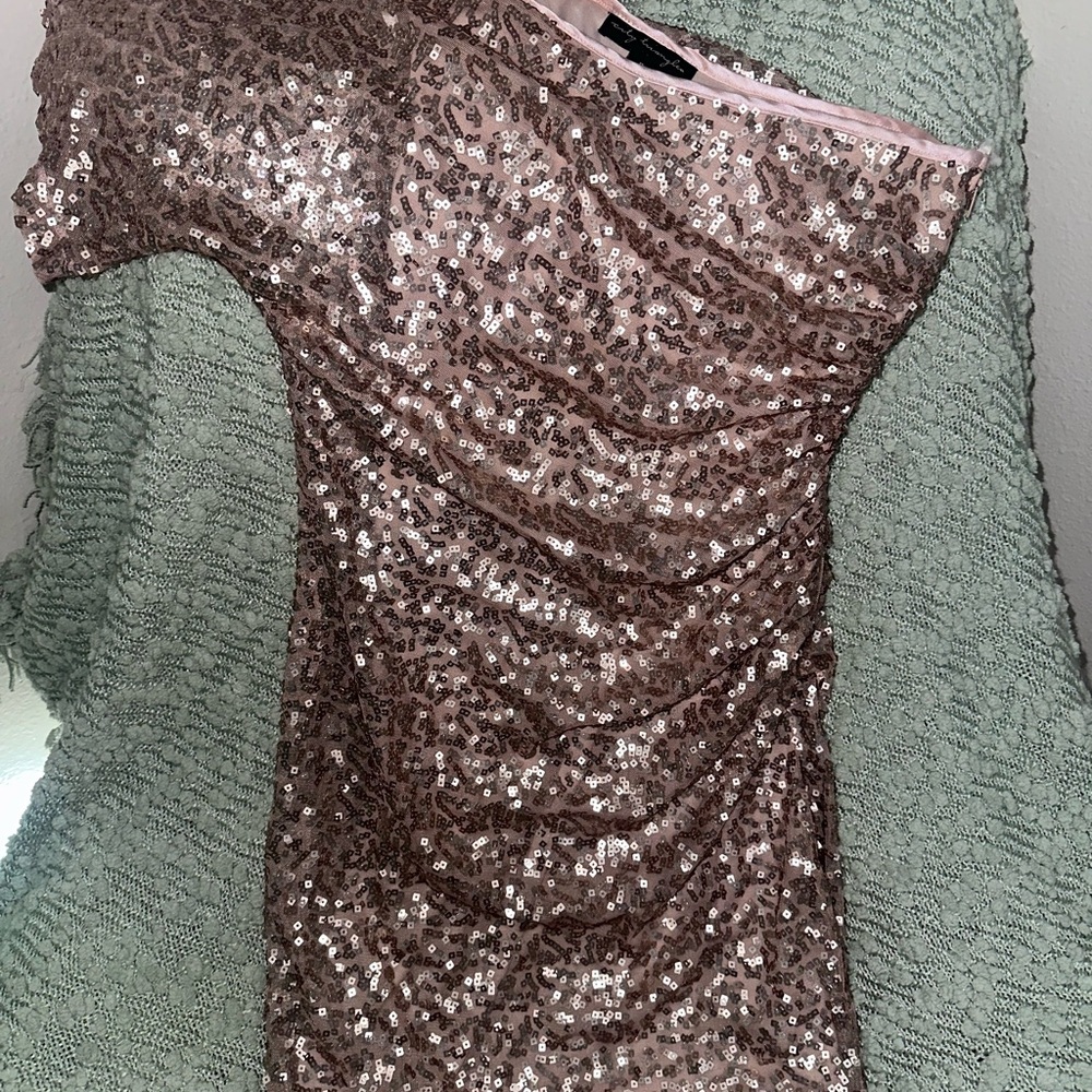 Sequin One-Shoulder Dress